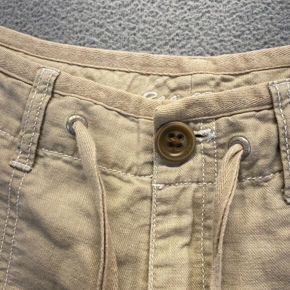 Eddie Bauer Pants Womens 10 Tall Beige Linen Cargo Wide Leg,Pockets,Drawstring - Picture 15 of 16